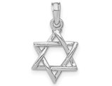Star Of David Pendant Necklace in 14K White Gold (NO CHAIN)
